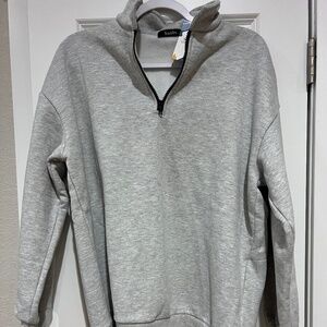 NWT Soft Jersey Half Zip with Fleece Lining